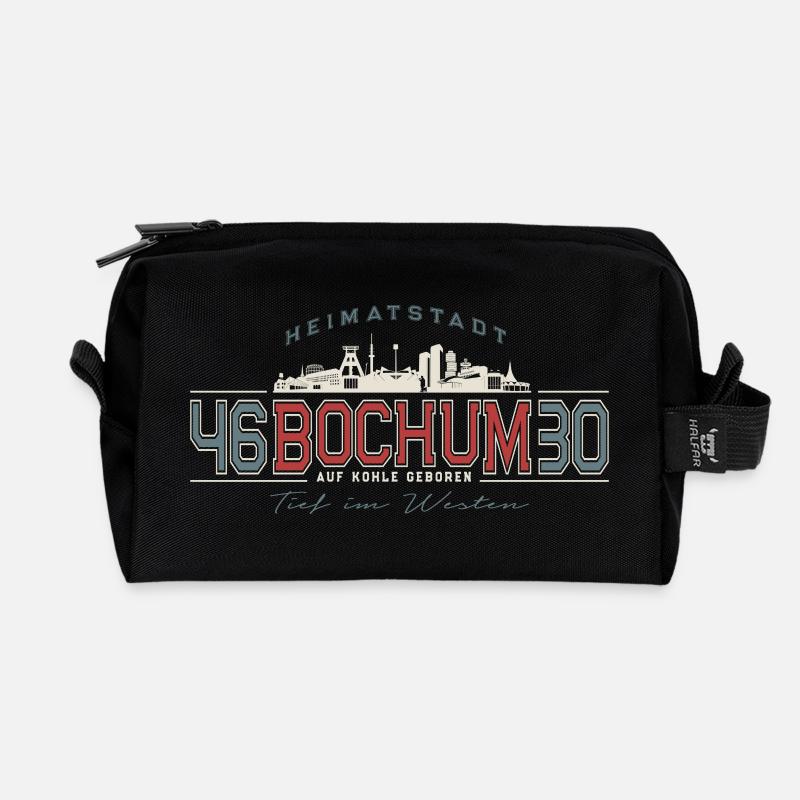 Heimatstadt farbig - Recycelte Kulturtasche - Schwarz