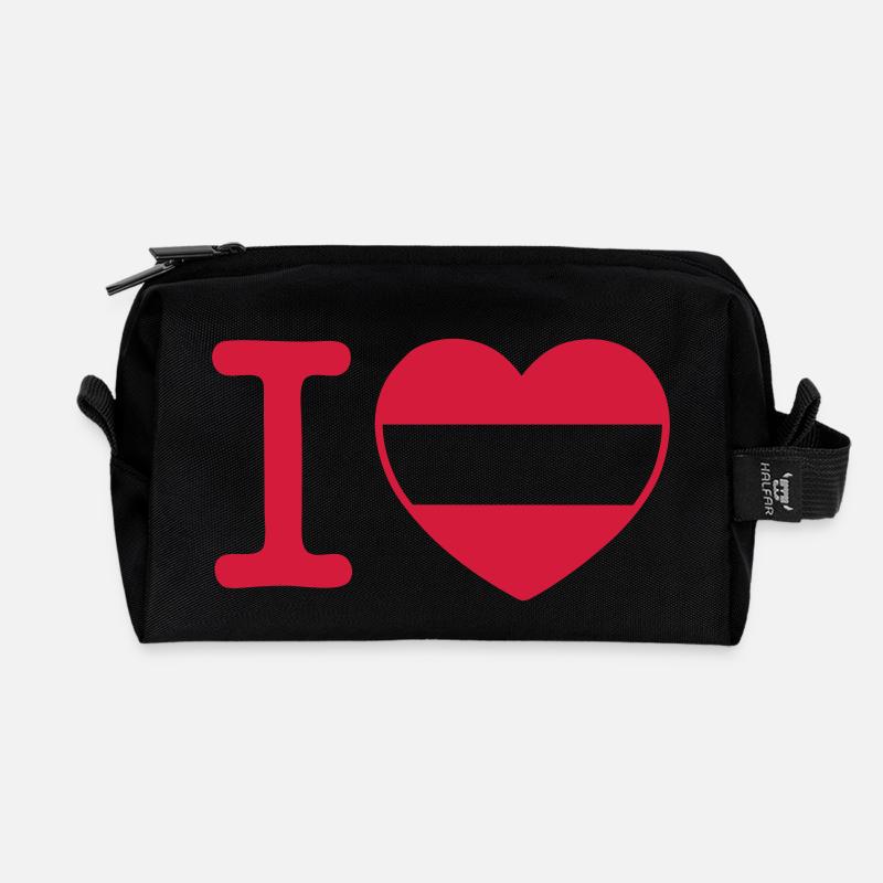 I love Austria - Recycelte Kulturtasche - Schwarz
