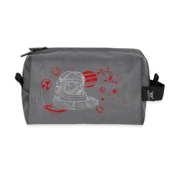 Mute cry in space, white - Recycled Toiletry Zip Bag - anthracite - Front