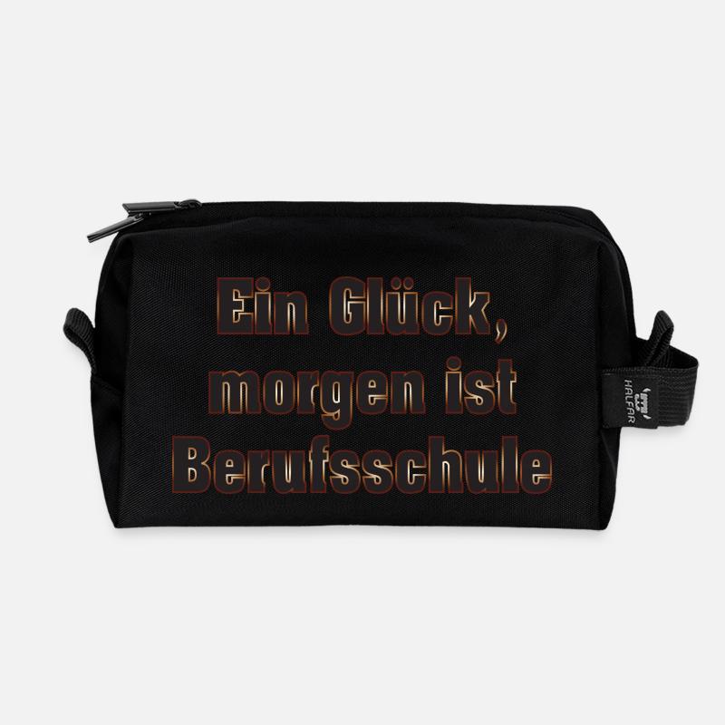 Ein Glück, morgen ist Berufsschule - Recycelte Kulturtasche - Schwarz