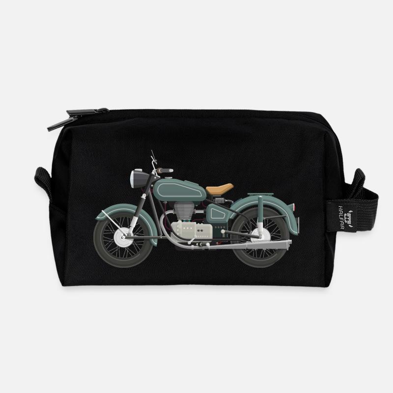 Motorrad - Recycelte Kulturtasche - Schwarz