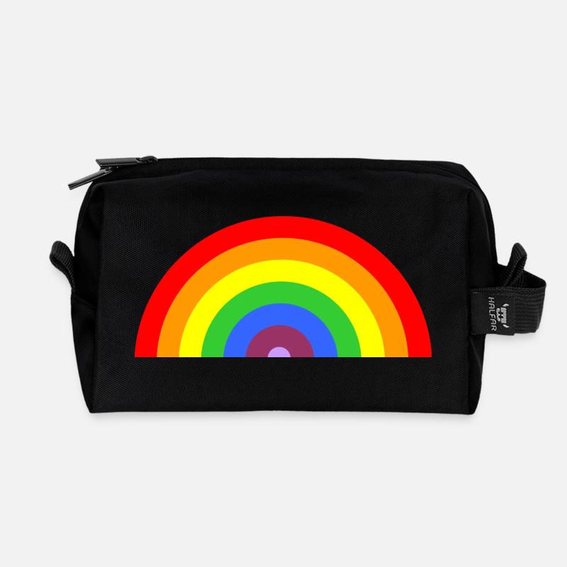 regenboog - Recycelte Kulturtasche - Schwarz