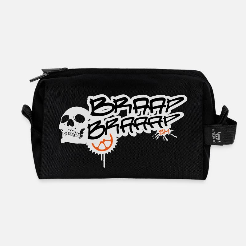 BRAAP BRAAAP MACHINE SKULL - Recycelte Kulturtasche - Schwarz