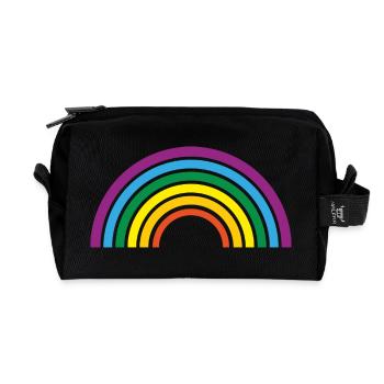 rainbow - Recycled Toiletry Zip Bag - black - Front