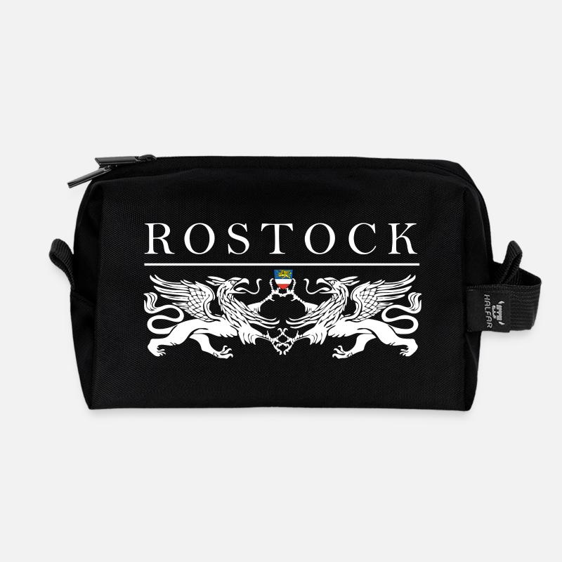 Rostock Greif Doppel - Recycelte Kulturtasche - Schwarz