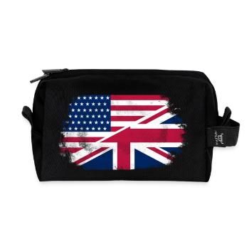 USA - Union Jack Flag - Recycled Toiletry Zip Bag - black - Front