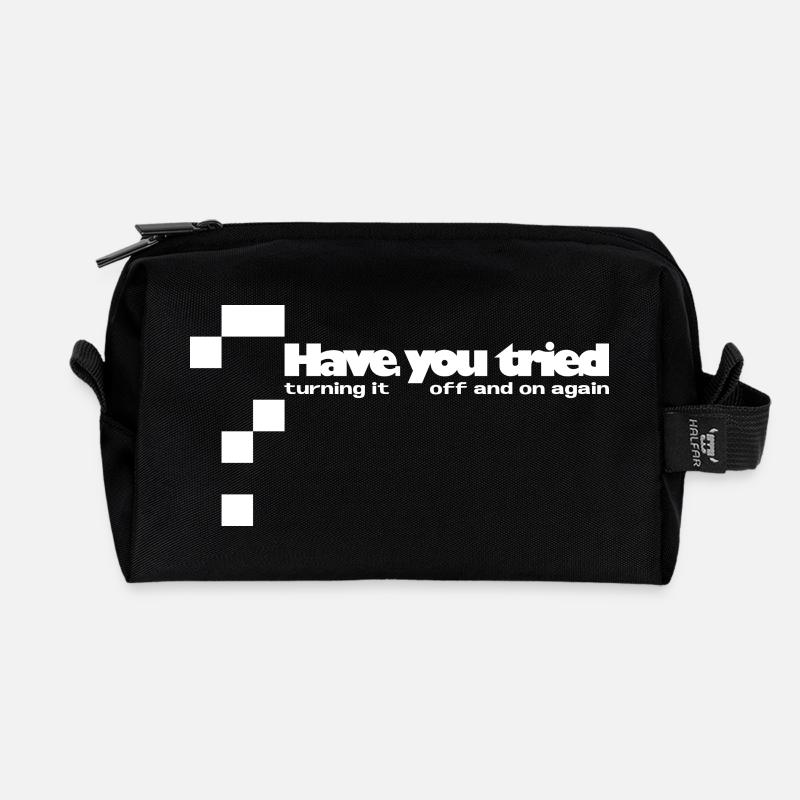 Have you tried... - Recycelte Kulturtasche - Schwarz