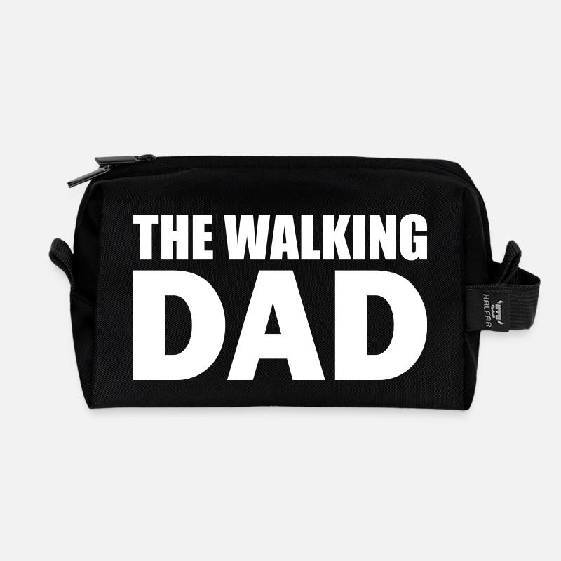 The walking dad - Recycelte Kulturtasche - Schwarz