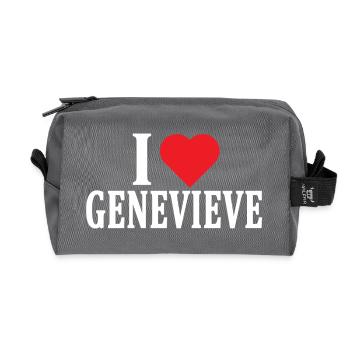 T-Shirt Ich liebe Genevieve T-Shirt Geschenkidee - Recycelte Kulturtasche - Anthrazit - Vorne