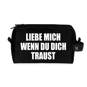 liebe mich wenn du dich traust - Recycelte Kulturtasche - Schwarz - Vorne