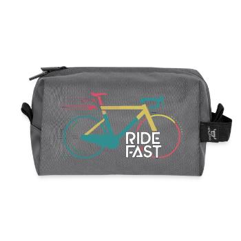 Vivid Speed Bike Print Design - Recycled Toiletry Zip Bag - anthracite - Front