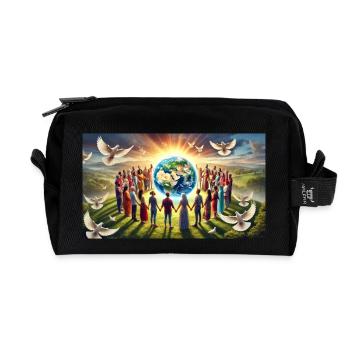All Cultures - Recycled Toiletry Zip Bag - black - Front
