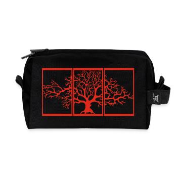 Nature view (red) - Recycled Toiletry Zip Bag - black - Front