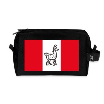 Peru funny - Recycled Toiletry Zip Bag - black - Front