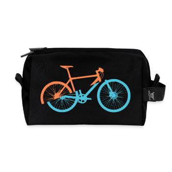 Dynamic bicycle design - Recycled Toiletry Zip Bag - black - Front