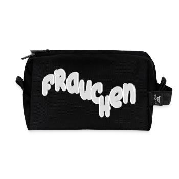 Mistress Silver Curvy Font Design - Recycled Toiletry Zip Bag - black - Front