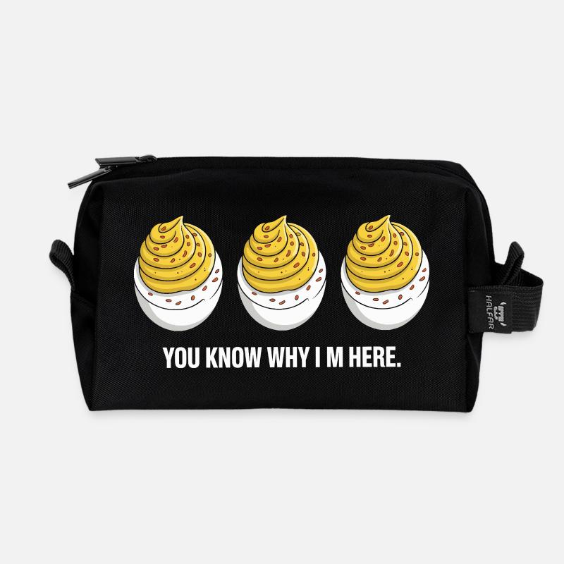 Gefüllte Eier - Recycelte Kulturtasche - Schwarz