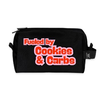Fueled by Cookies & Carbs - Recycled Toiletry Zip Bag - black - Front