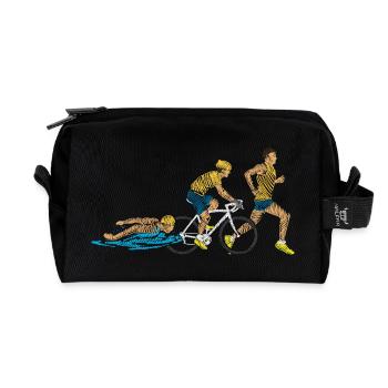 Relai Triathlon: Nage-Cycle-Course - Trousse de toilette en tissu recyclé - noir - Devant