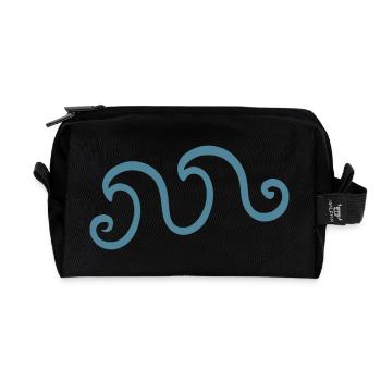 Azure Waves - Recycelte Kulturtasche - Schwarz - Vorne