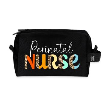 Midwife Obgyn Obstetrics - Recycled Toiletry Zip Bag - black - Front