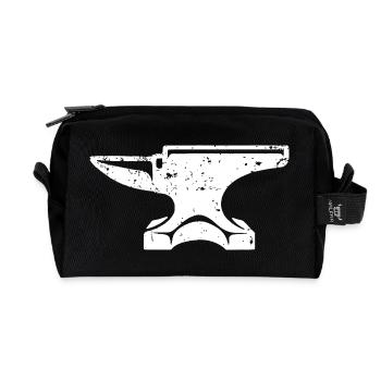Forged Anvil Icon Tee - Recycled Toiletry Zip Bag - black - Front