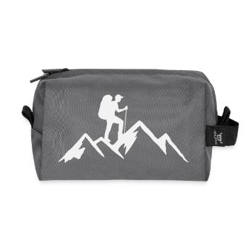 Wandern Alpen Berge Outdoor Wanderung Hiking - Recycelte Kulturtasche - Anthrazit - Vorne