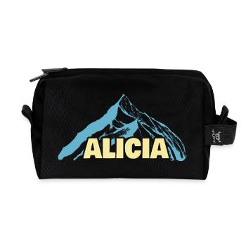 Geschenk für Alicia - Recycelte Kulturtasche - Schwarz - Vorne