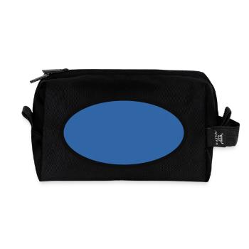 Ovale (à personnaliser) - Trousse de toilette en tissu recyclé - noir - Devant