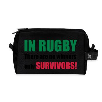 rugby - Recycled Toiletry Zip Bag - black - Front