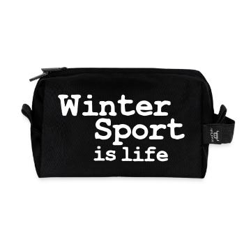 winter sport is life - Recycelte Kulturtasche - Schwarz - Vorne
