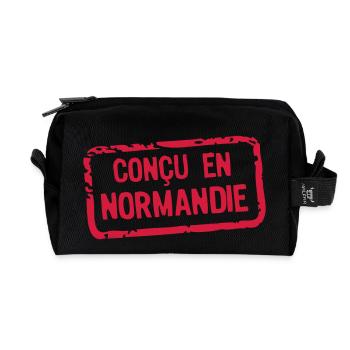 designed label Normandy - Recycled Toiletry Zip Bag - black - Front