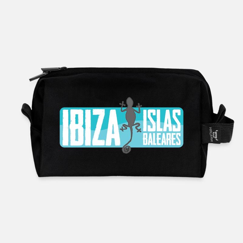 Ibiza Insel Vektor Design - Recycelte Kulturtasche - Schwarz