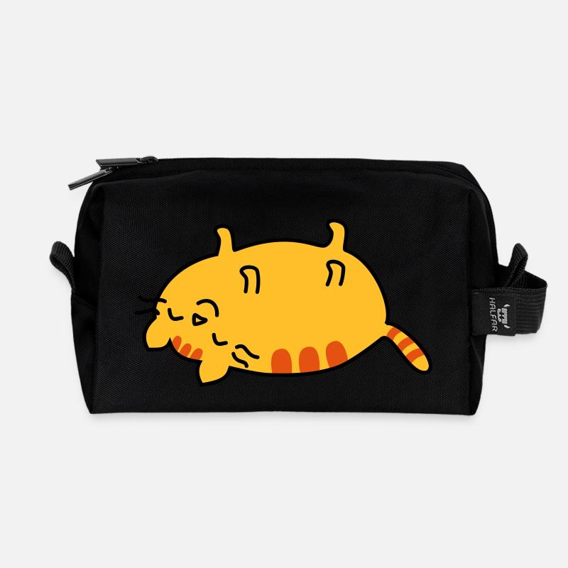 lazy cat - Recycelte Kulturtasche - Schwarz
