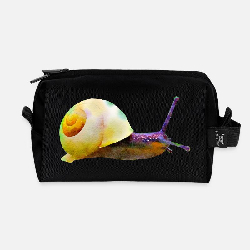schnecke tier natur - Recycelte Kulturtasche - Schwarz