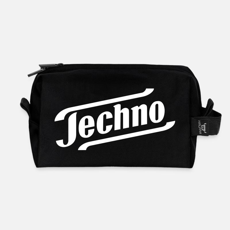 TECHNO - Recycelte Kulturtasche - Schwarz