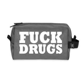 Fuck Drugs - Recycled Toiletry Zip Bag - anthracite - Front