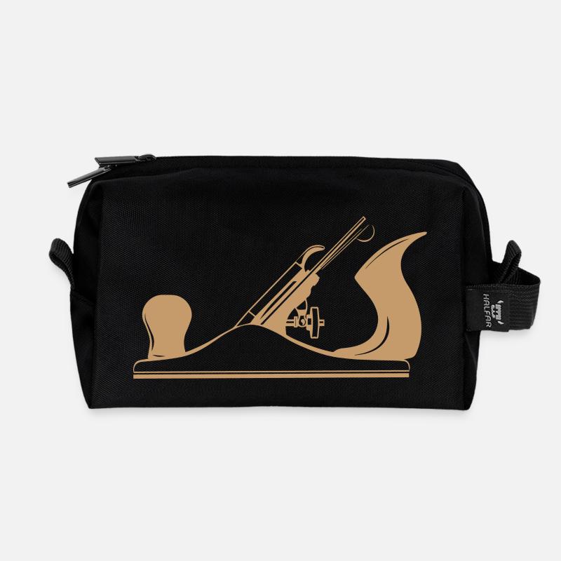 Schreiner Werkzeug Hobel Design - Recycelte Kulturtasche - Schwarz