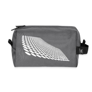 Points géométriques sur la surface d’horizon incurvée - Trousse de toilette en tissu recyclé - anthracite - Devant