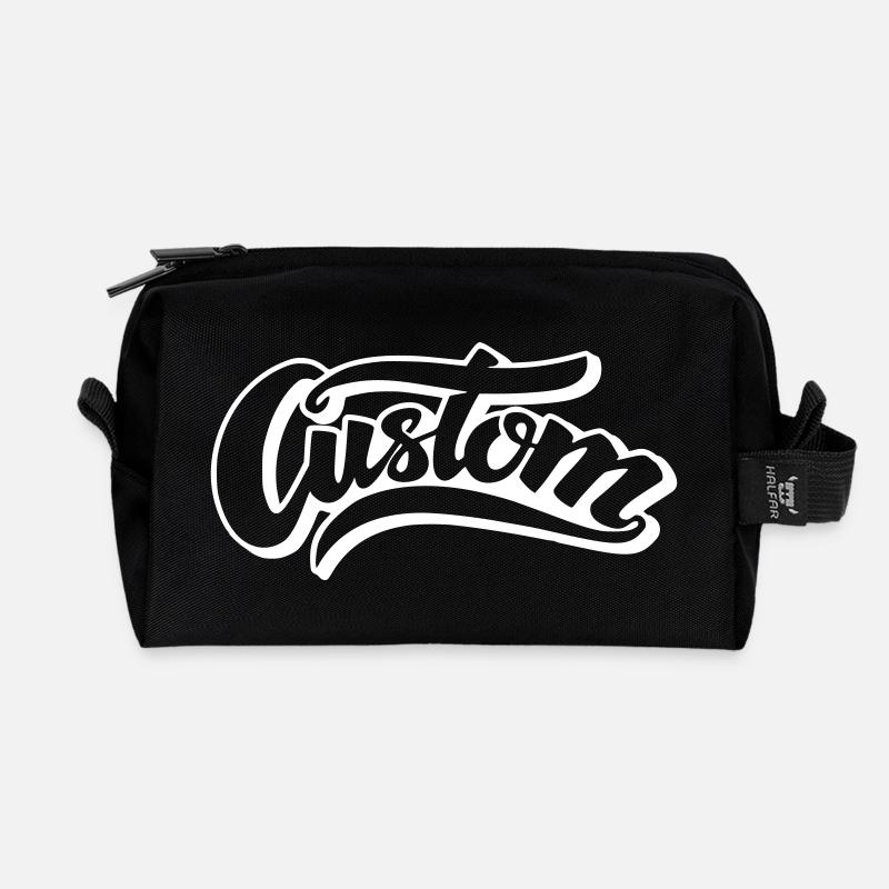 custom shirt bobber biker tuner tuning shirt - Recycelte Kulturtasche - Schwarz
