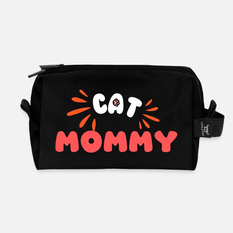 Katze Mama Design Glückliche Katze - Recycelte Kulturtasche - Schwarz