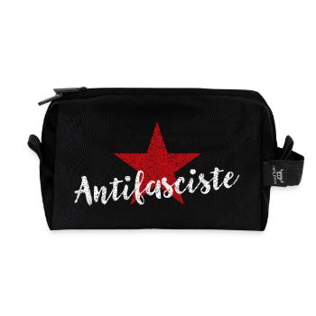 Antifasciste - Trousse de toilette en tissu recyclé - noir - Devant