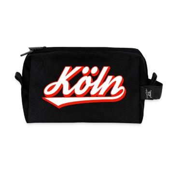 Köln Schriftzug Design mit roter Kontur - Recycelte Kulturtasche - Schwarz - Vorne