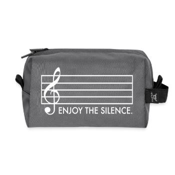 Enjoy the Silence - Recycled Toiletry Zip Bag - anthracite - Front