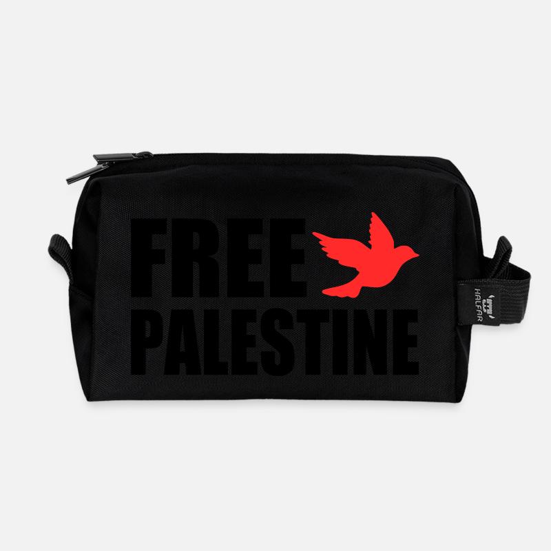 Free palestine - Recycelte Kulturtasche - Schwarz