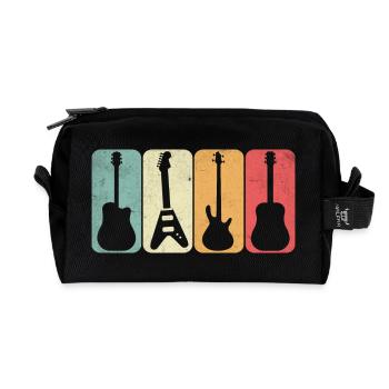 Guitars - Recycled Toiletry Zip Bag - black - Front