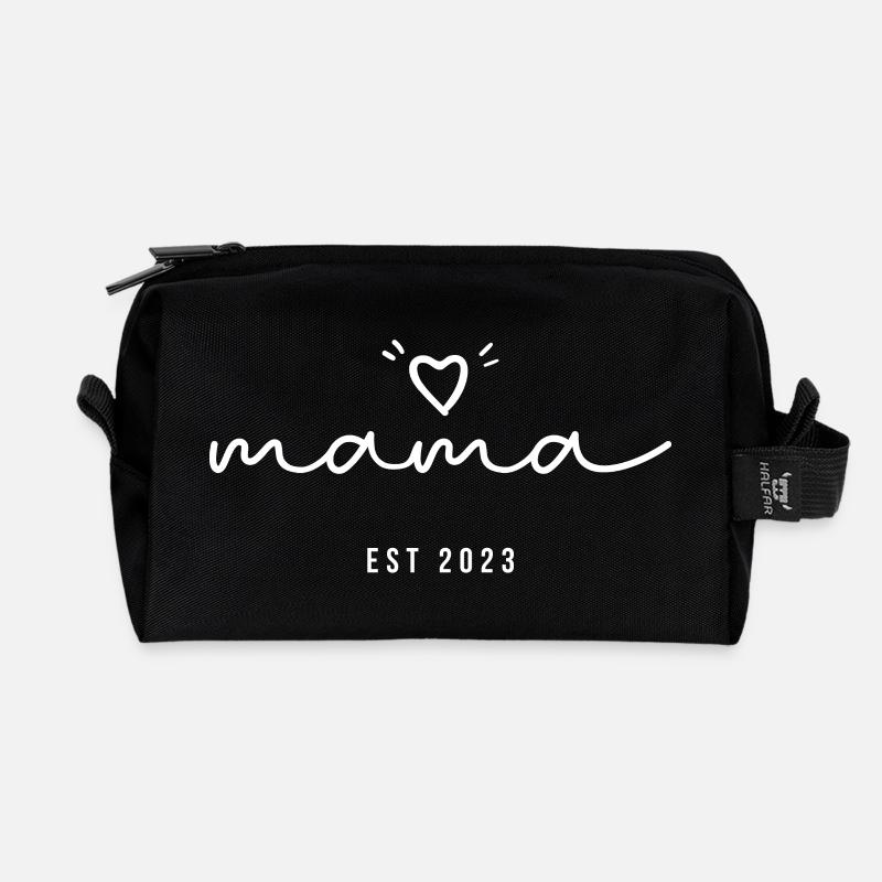 Mama seit 2023 | Geschenk zum Muttertag - Recycelte Kulturtasche - Schwarz
