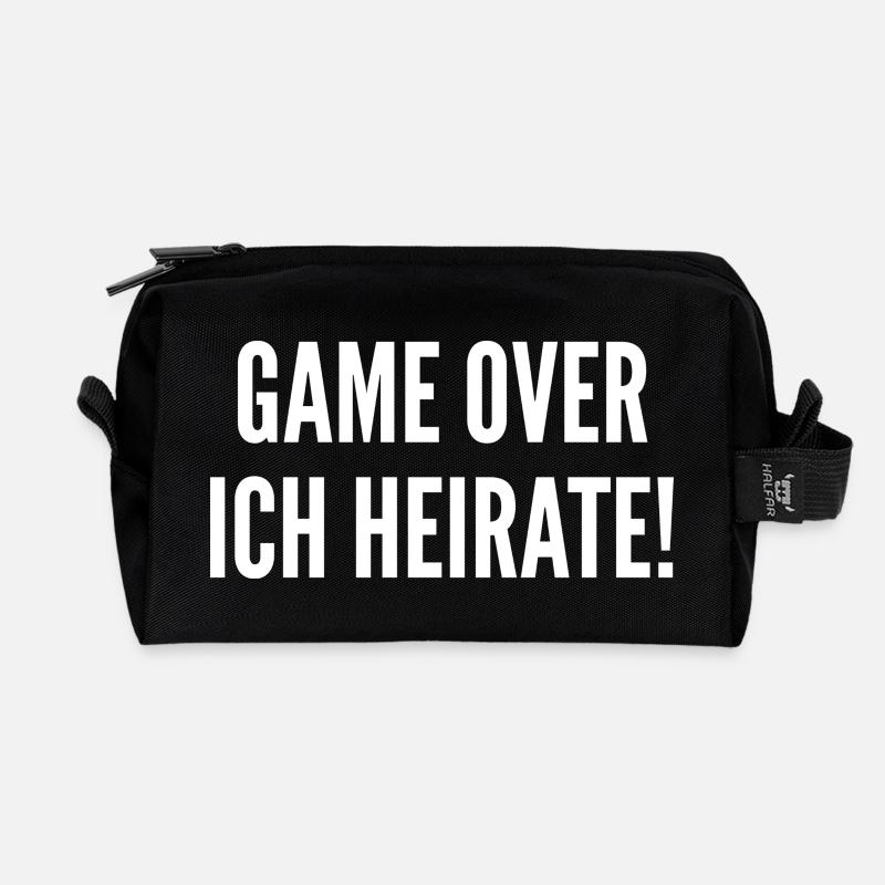 Game Over Ich Heirate - Recycelte Kulturtasche - Schwarz