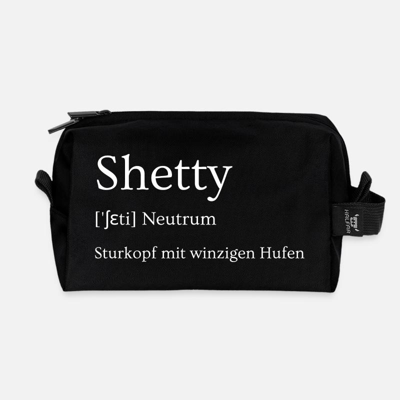 Shetty Shetlandpony Sturkopf winzigen mit Hufen - Recycelte Kulturtasche - Schwarz