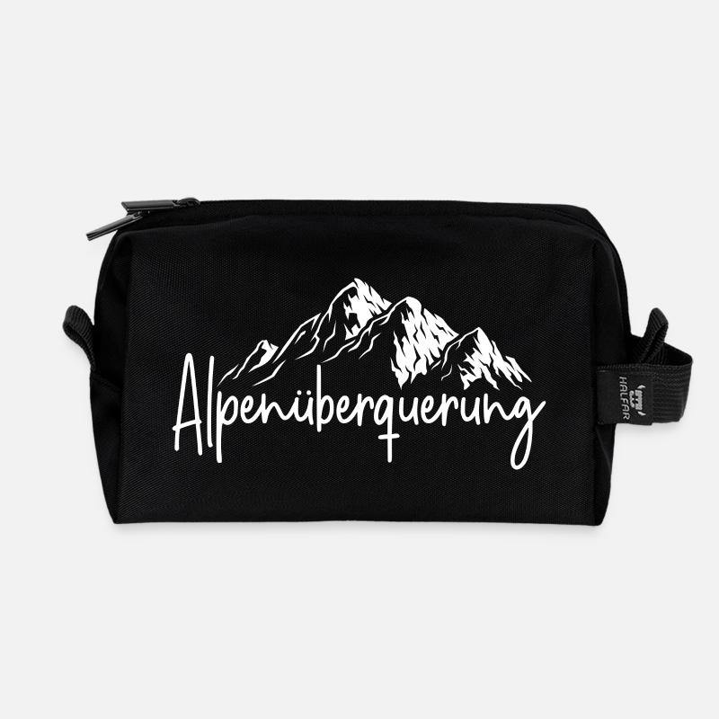 Alpenüberquerung - Recycelte Kulturtasche - Schwarz